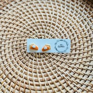 Pumpkin Pie Stud Clay Earrings